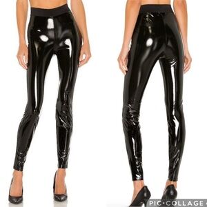 7 For All Mankind Liquid PU Latex Leggings‎ Black XS